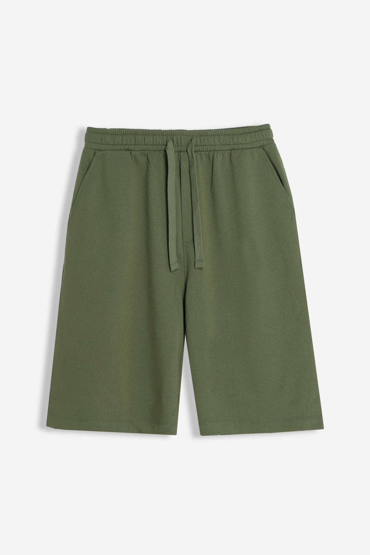 BERMUDA IN FELPA CON COULISSE VERDE MILITARE