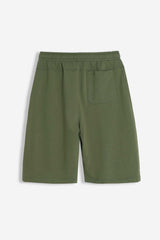 BERMUDA IN FELPA CON COULISSE VERDE MILITARE