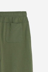 BERMUDA IN FELPA CON COULISSE VERDE MILITARE