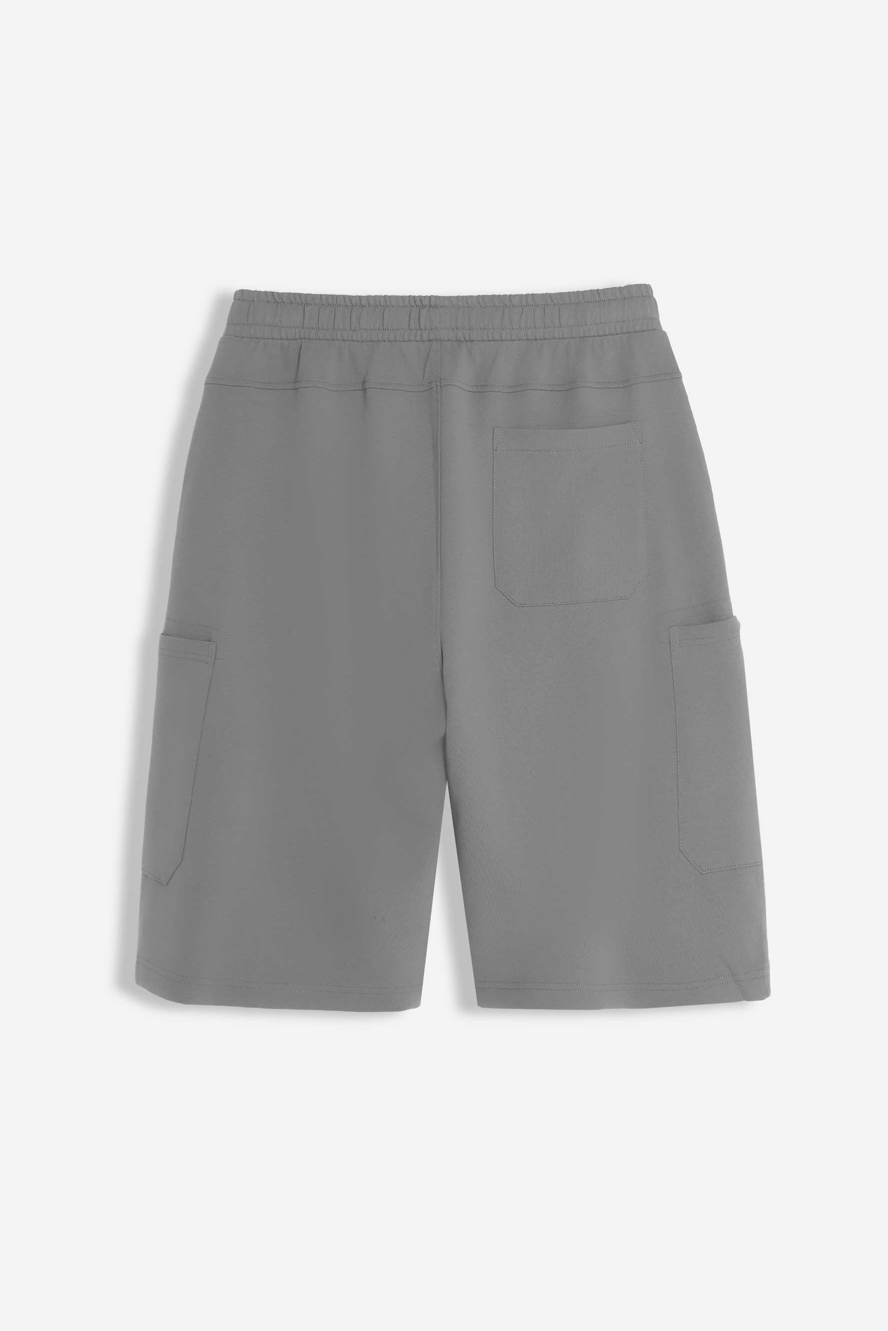BERMUDA IN FELPA CON TASCONI GRIGIO SCURO