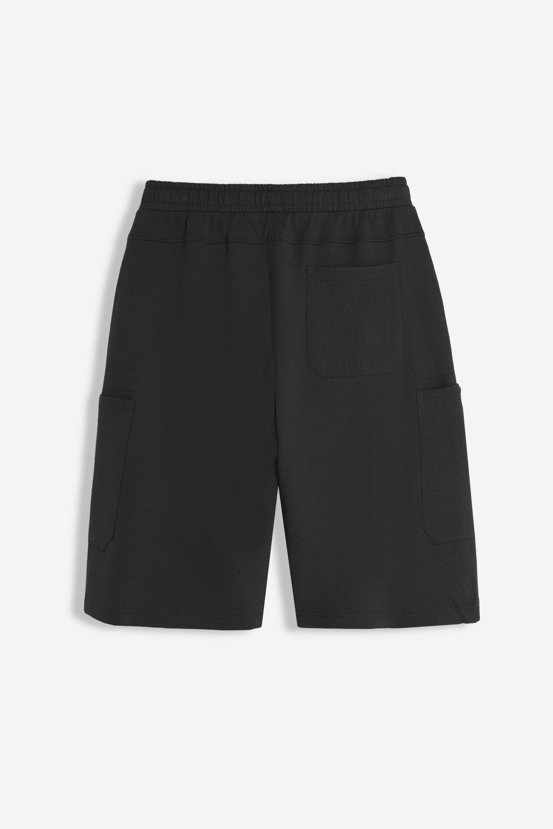 BERMUDA IN FELPA CON TASCONI NERO