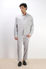 OVERSHIRT TESSUTO MORBIDO GRIGIO GHIACCIO