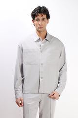 OVERSHIRT TESSUTO MORBIDO GRIGIO GHIACCIO