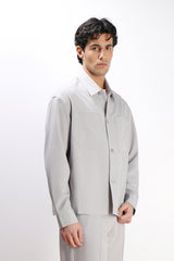 OVERSHIRT TESSUTO MORBIDO GRIGIO GHIACCIO