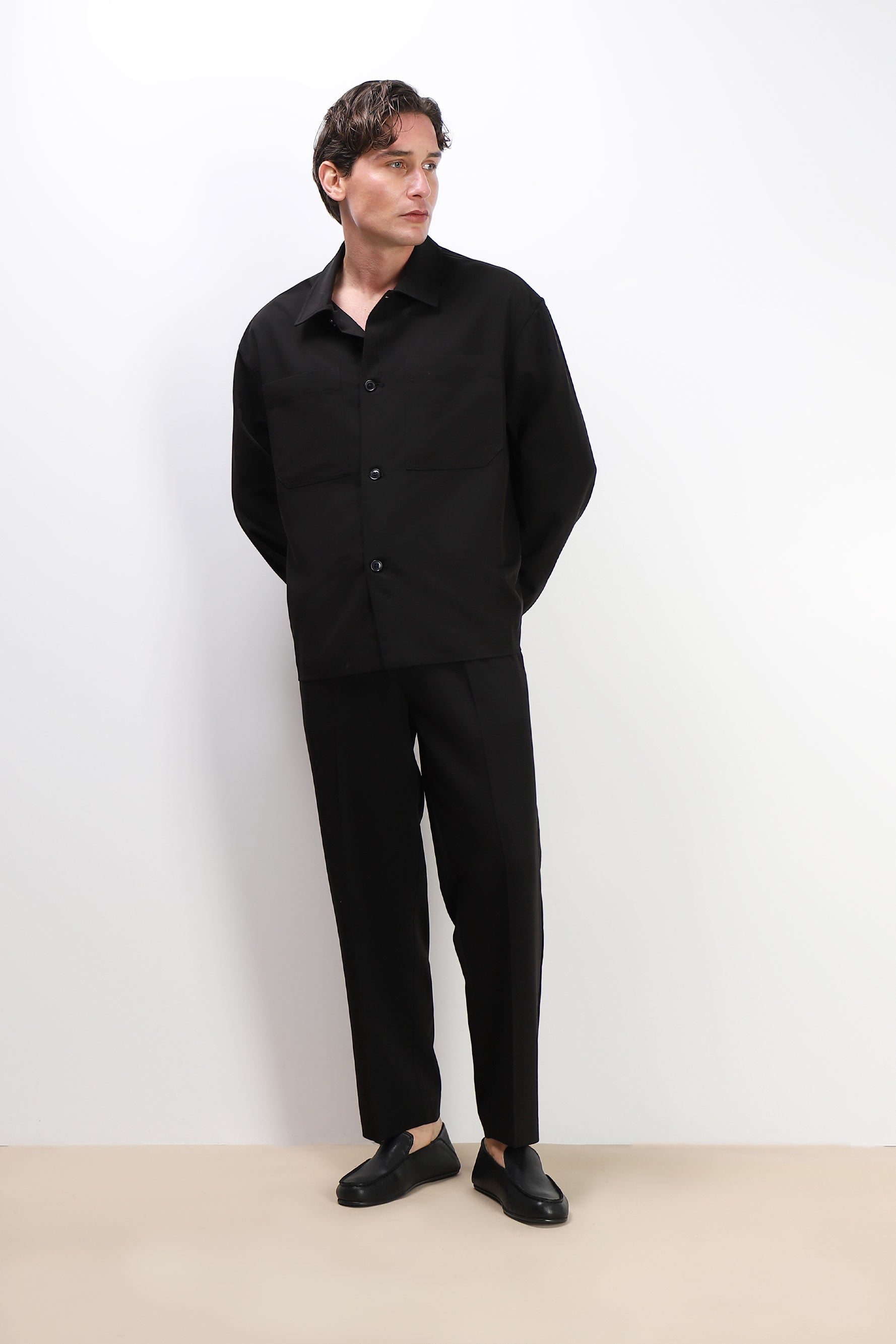 OVERSHIRT TESSUTO MORBIDO NERO