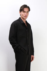 OVERSHIRT TESSUTO MORBIDO NERO