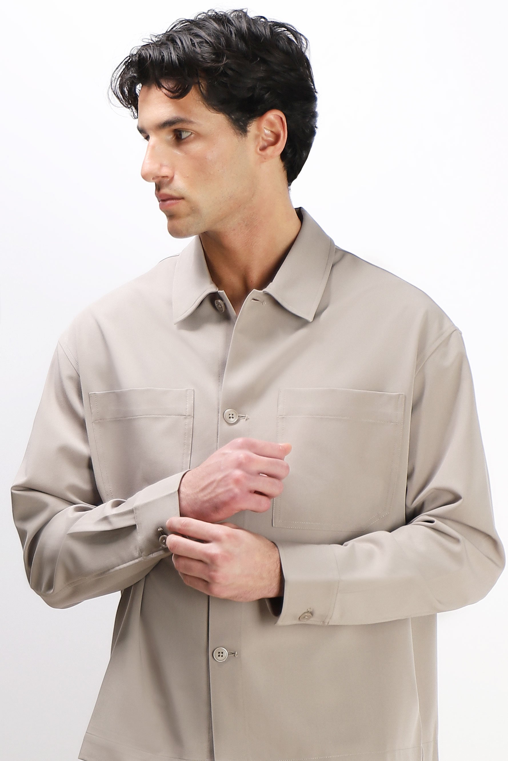 OVERSHIRT TESSUTO MORBIDO SABBIA