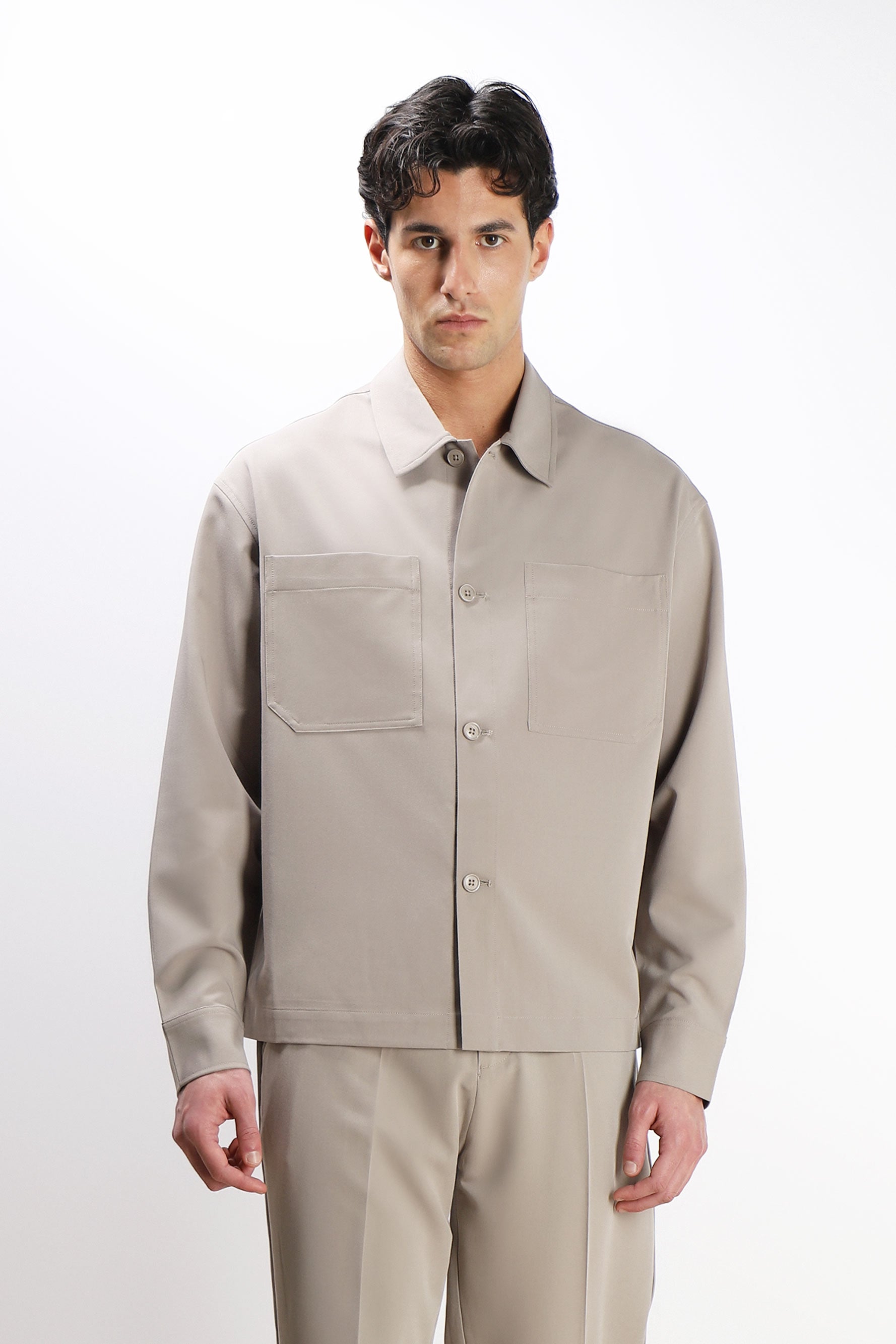 OVERSHIRT TESSUTO MORBIDO SABBIA