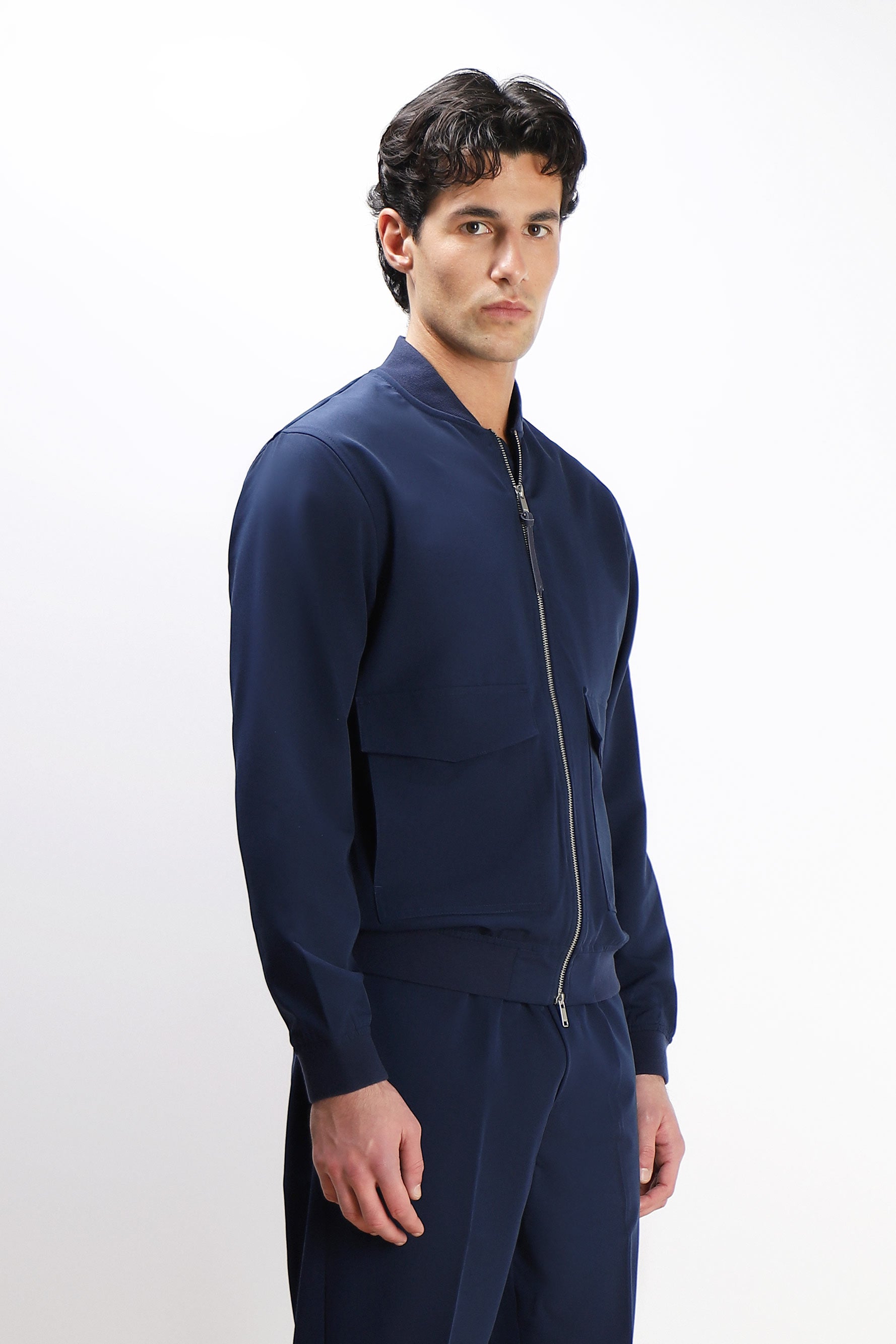 GIUBBOTTO BOMBER CON DOPPIA TASCA BLEU