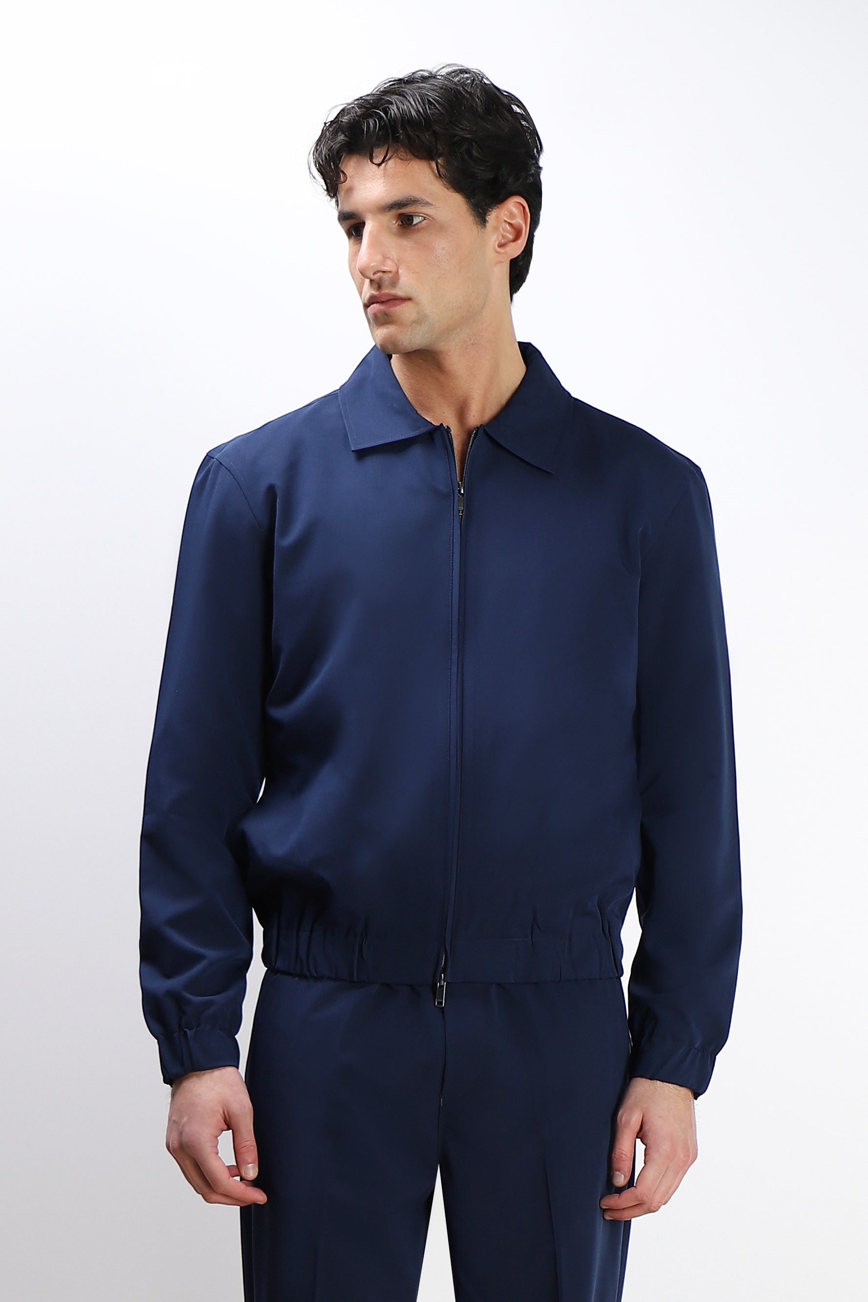 GIUBBOTTO BOMBER COLLO CAMICIA BLEU