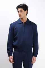 GIUBBOTTO BOMBER COLLO CAMICIA BLEU