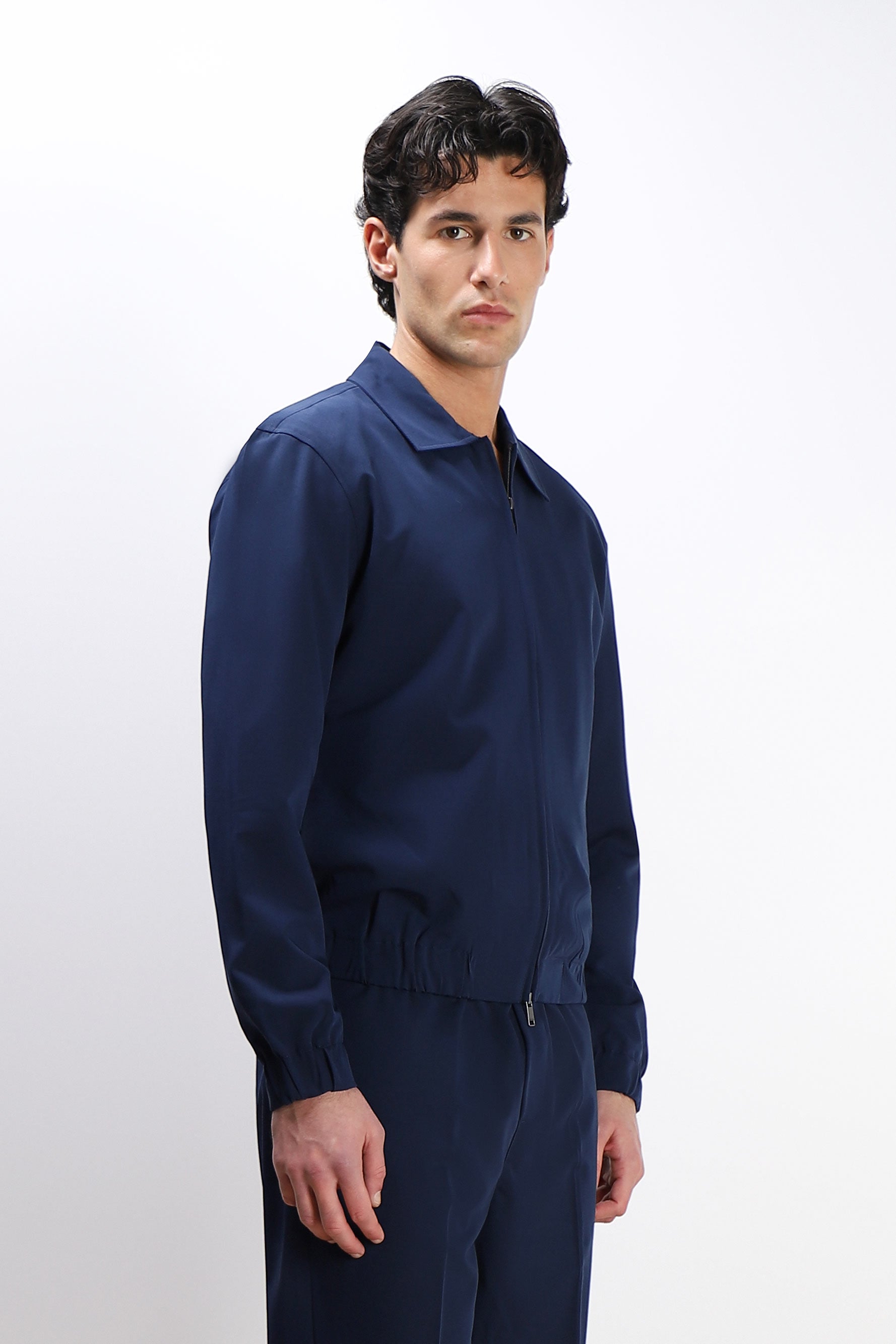 GIUBBOTTO BOMBER COLLO CAMICIA BLEU