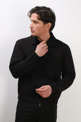 GIUBBOTTO BOMBER COLLO CAMICIA NERO