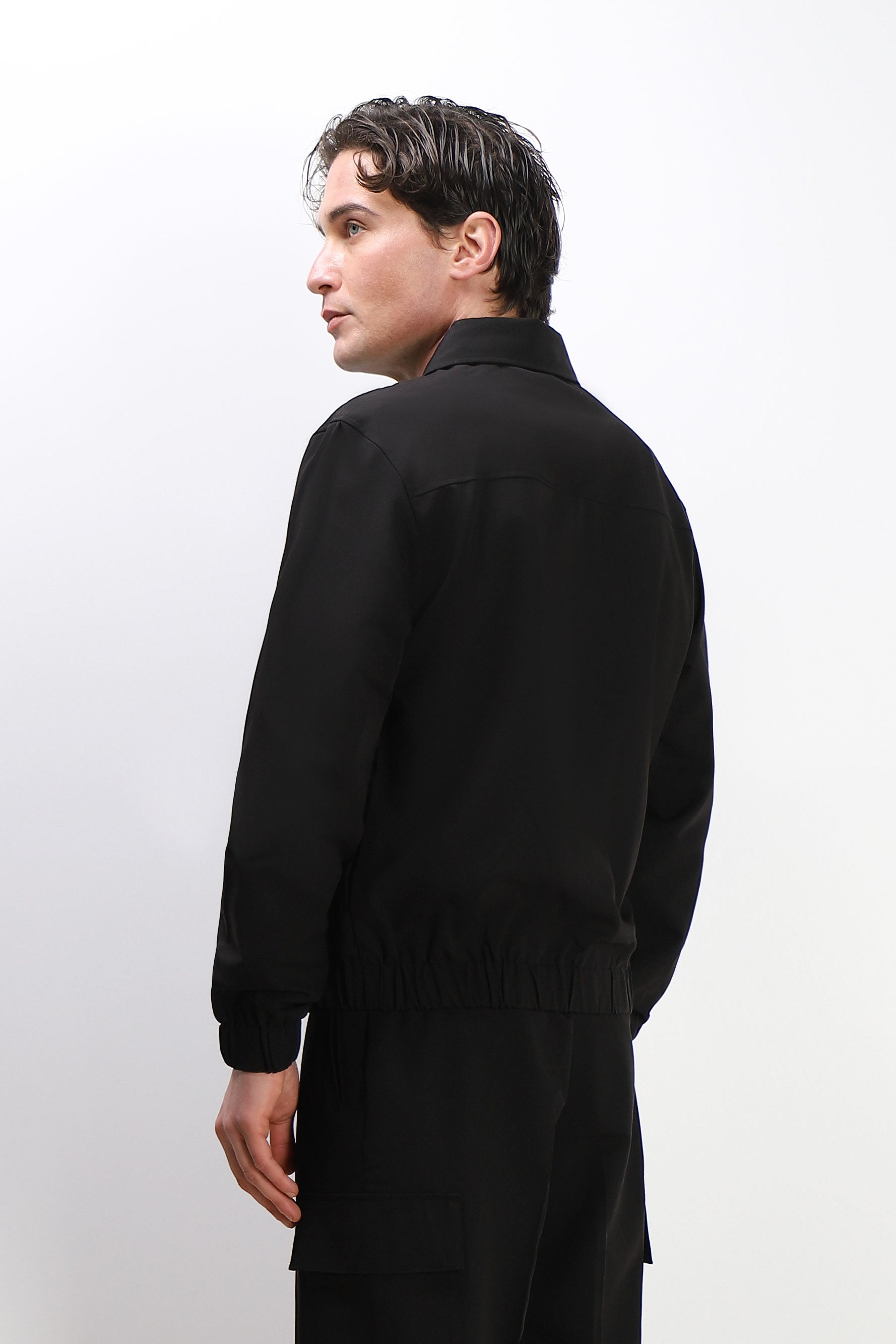 GIUBBOTTO BOMBER COLLO CAMICIA NERO