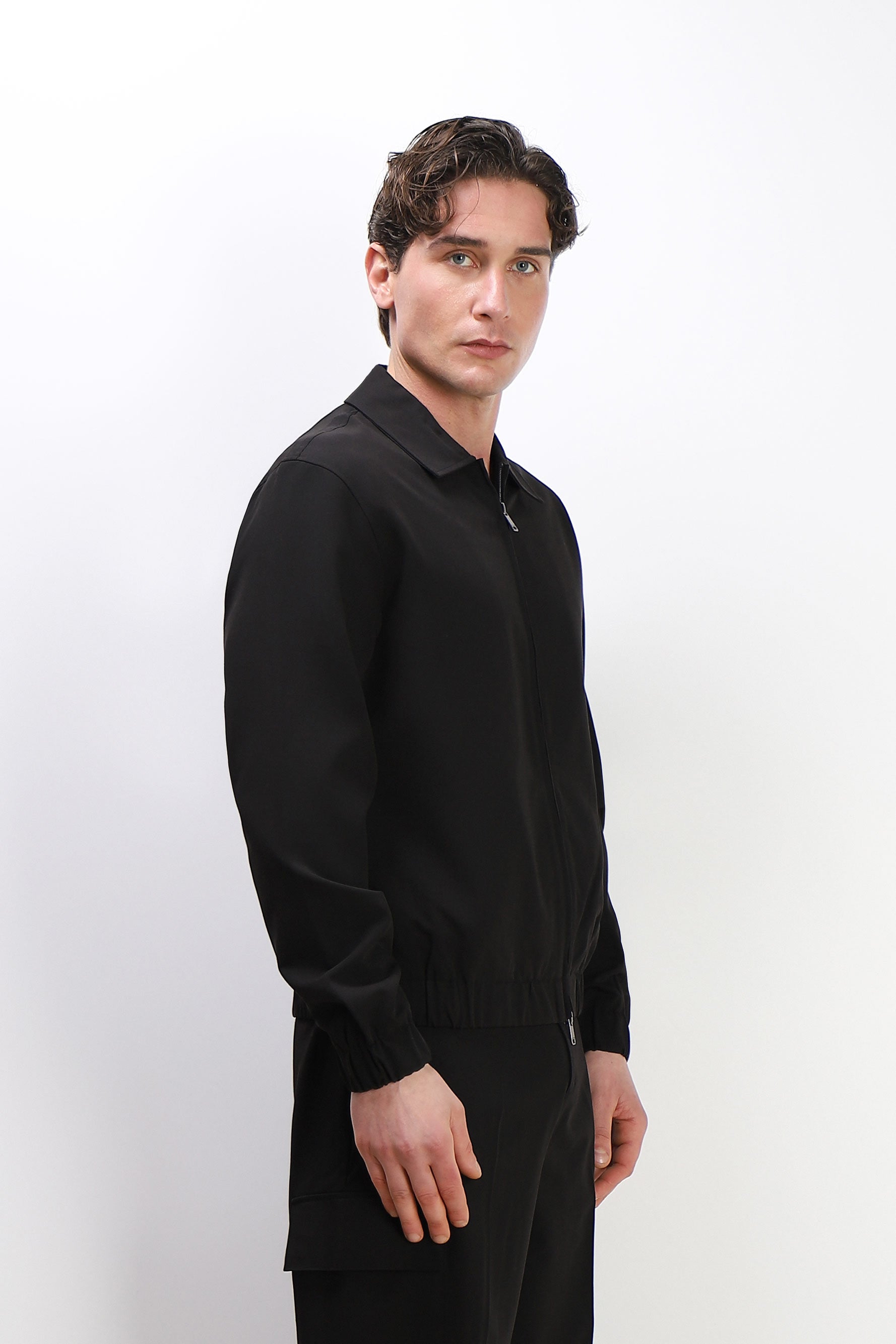GIUBBOTTO BOMBER COLLO CAMICIA NERO