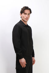 GIUBBOTTO BOMBER COLLO CAMICIA NERO