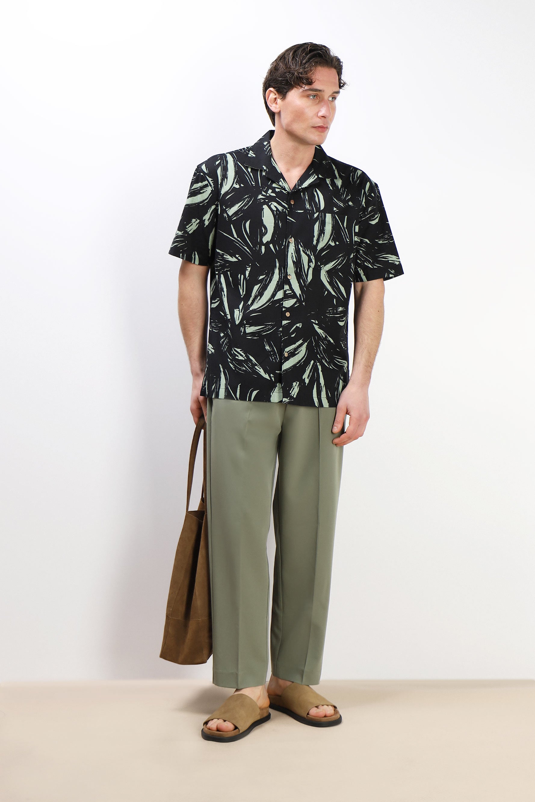 PANTALONE JOGGER  MORBIDO VERDE MILITARE