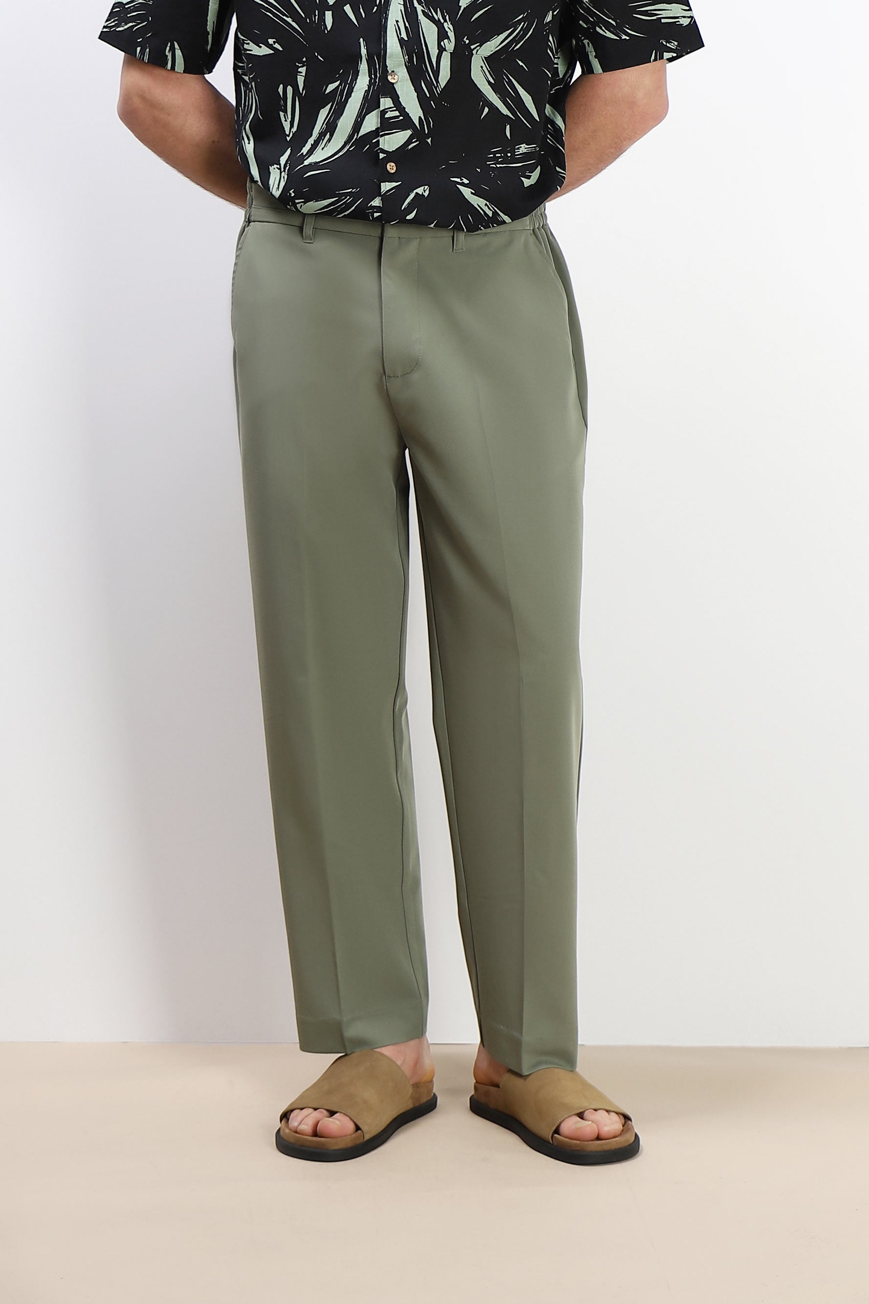 PANTALONE JOGGER  MORBIDO VERDE MILITARE