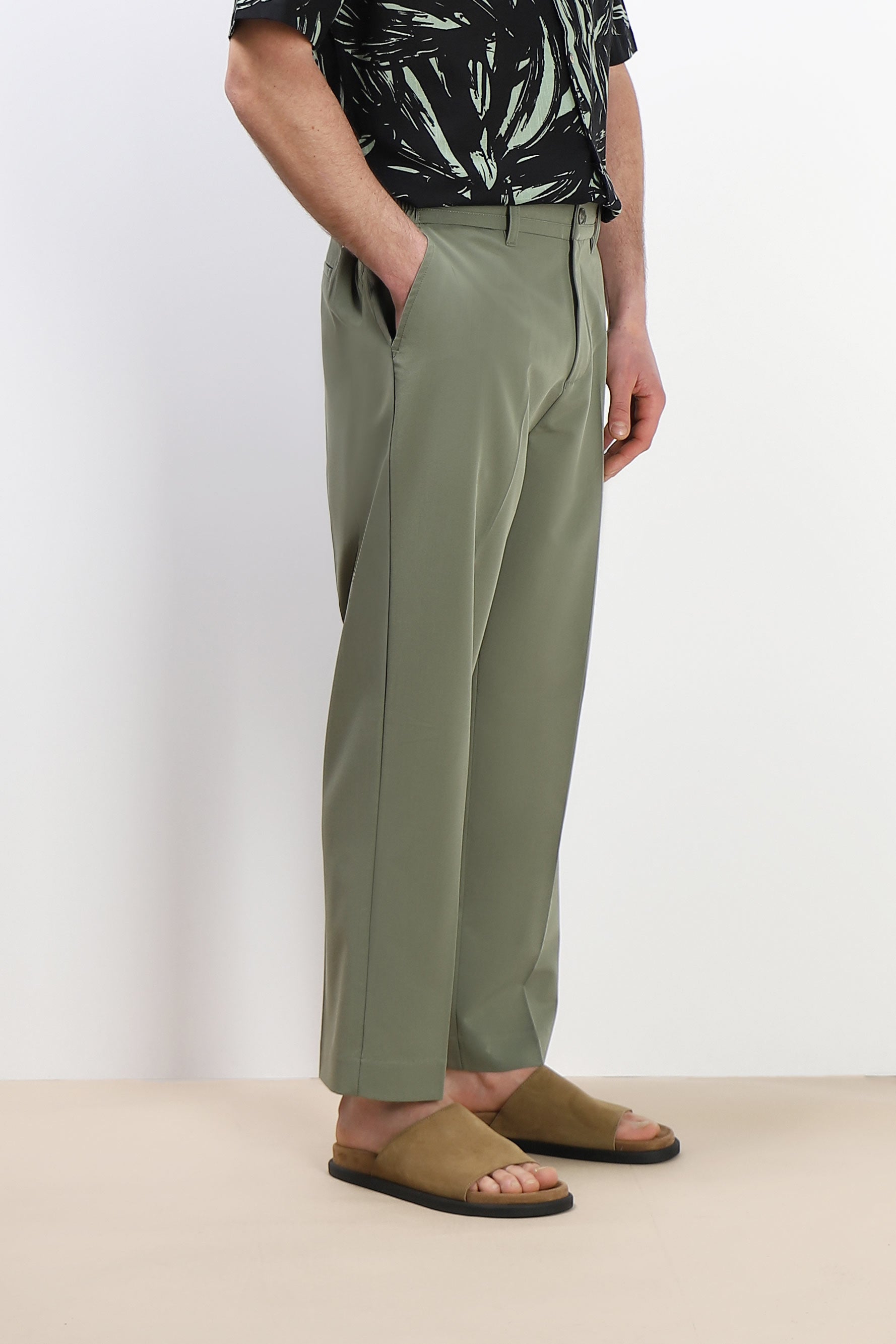 PANTALONE JOGGER  MORBIDO VERDE MILITARE