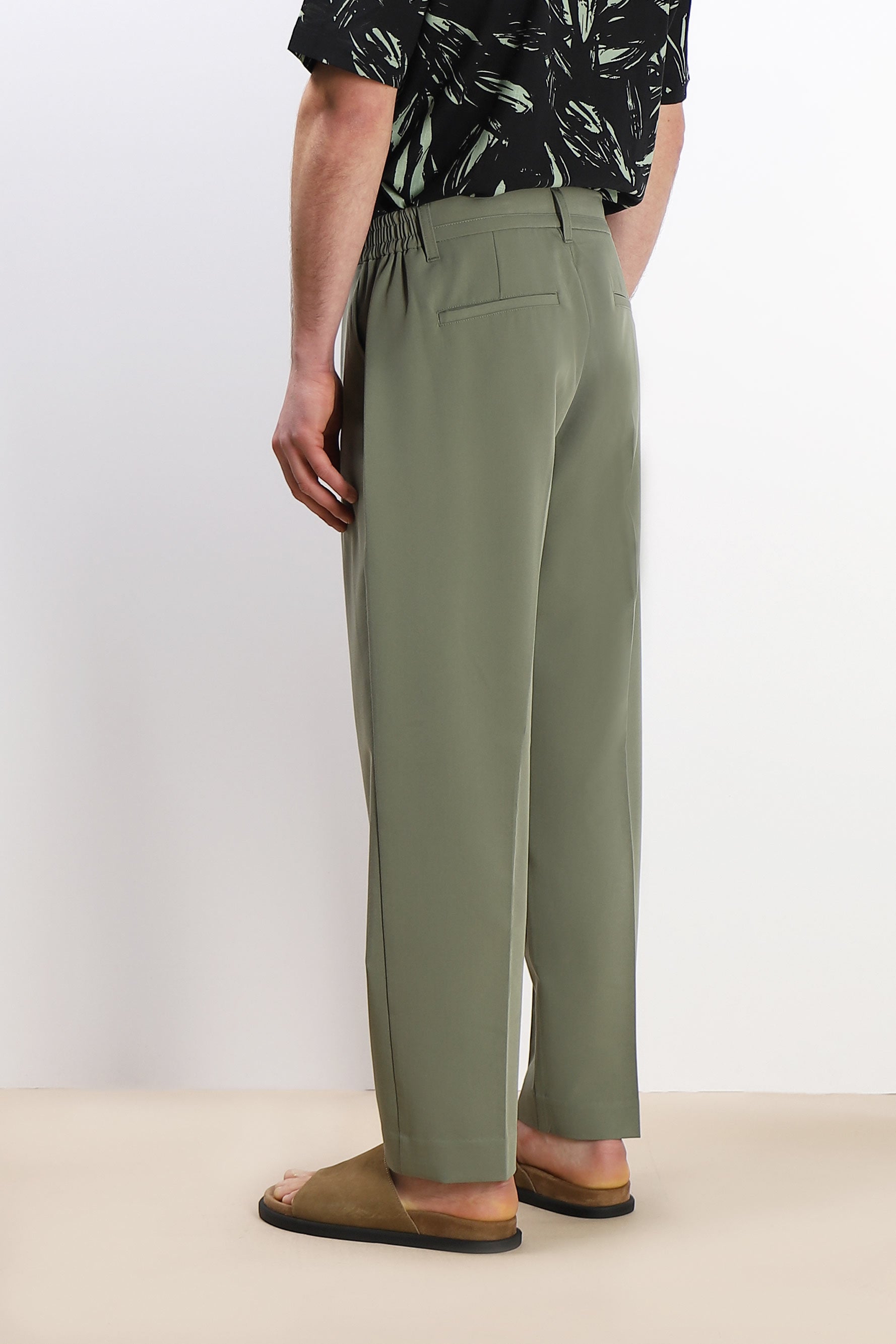 PANTALONE JOGGER  MORBIDO VERDE MILITARE