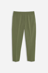 PANTALONE JOGGER MORBIDO CON COULISSE VERDE MILITARE