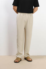 PANTALONE MORBIDO CON ELASTICO IN VITA BEIGE