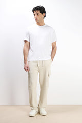 PANTALONE JOGGER IN FELPA E COULISSE BEIGE CHIARO