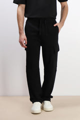 PANTALONE JOGGER IN FELPA E COULISSE NERO