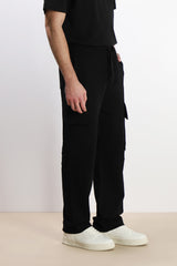 PANTALONE JOGGER IN FELPA E COULISSE NERO