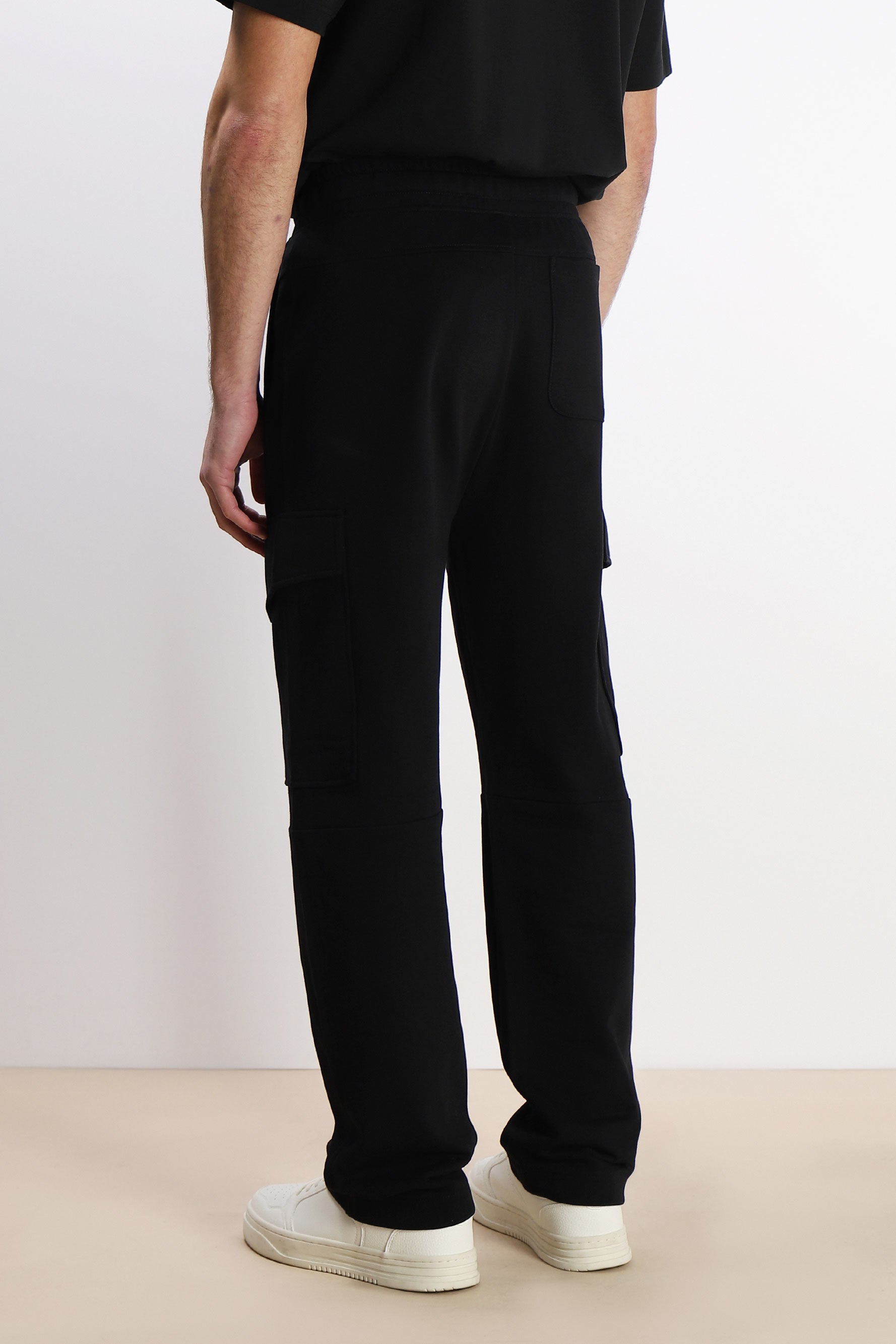 PANTALONE JOGGER IN FELPA E COULISSE NERO