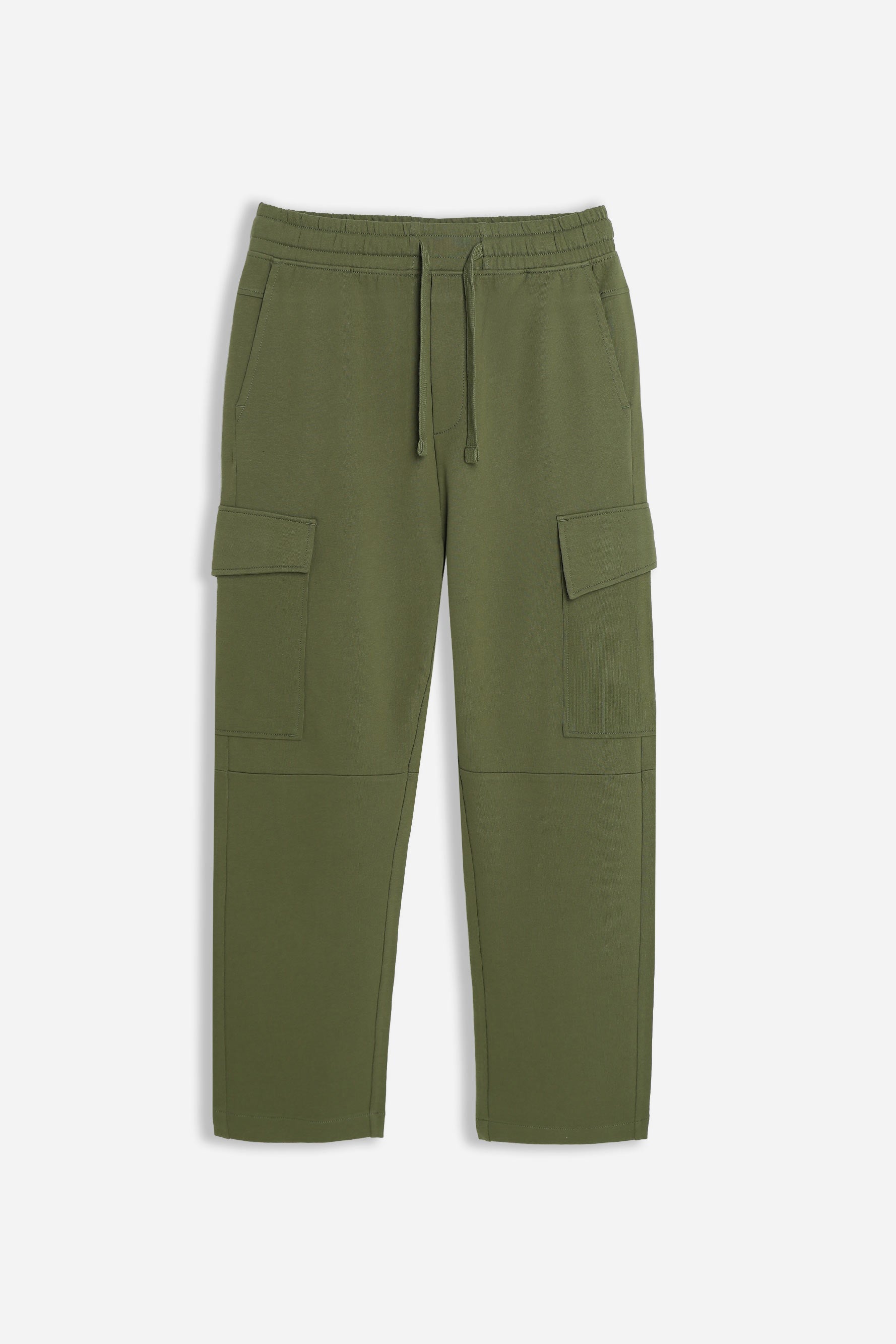 PANTALONE JOGGER IN FELPA E COULISSE VERDE MILITARE