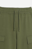 PANTALONE JOGGER IN FELPA E COULISSE VERDE MILITARE
