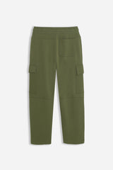PANTALONE JOGGER IN FELPA E COULISSE VERDE MILITARE