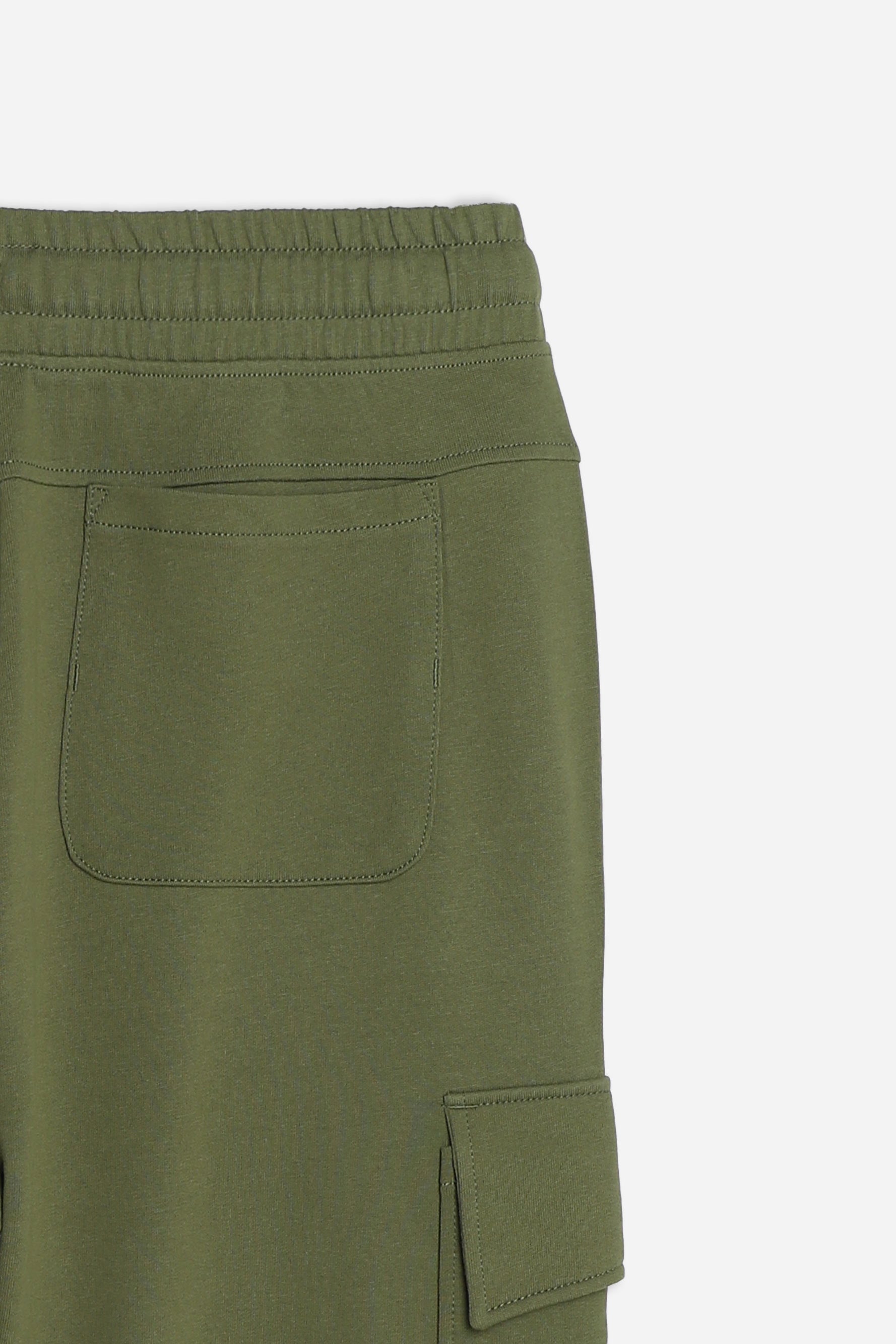PANTALONE JOGGER IN FELPA E COULISSE VERDE MILITARE
