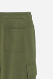 PANTALONE JOGGER IN FELPA E COULISSE VERDE MILITARE