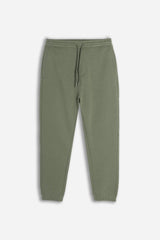 PANTALONE IN FELPA JOGGER VERDE MILITARE