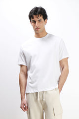 T-SHIRT GIROCOLLO BASIC IN MAGLINA BIANCO