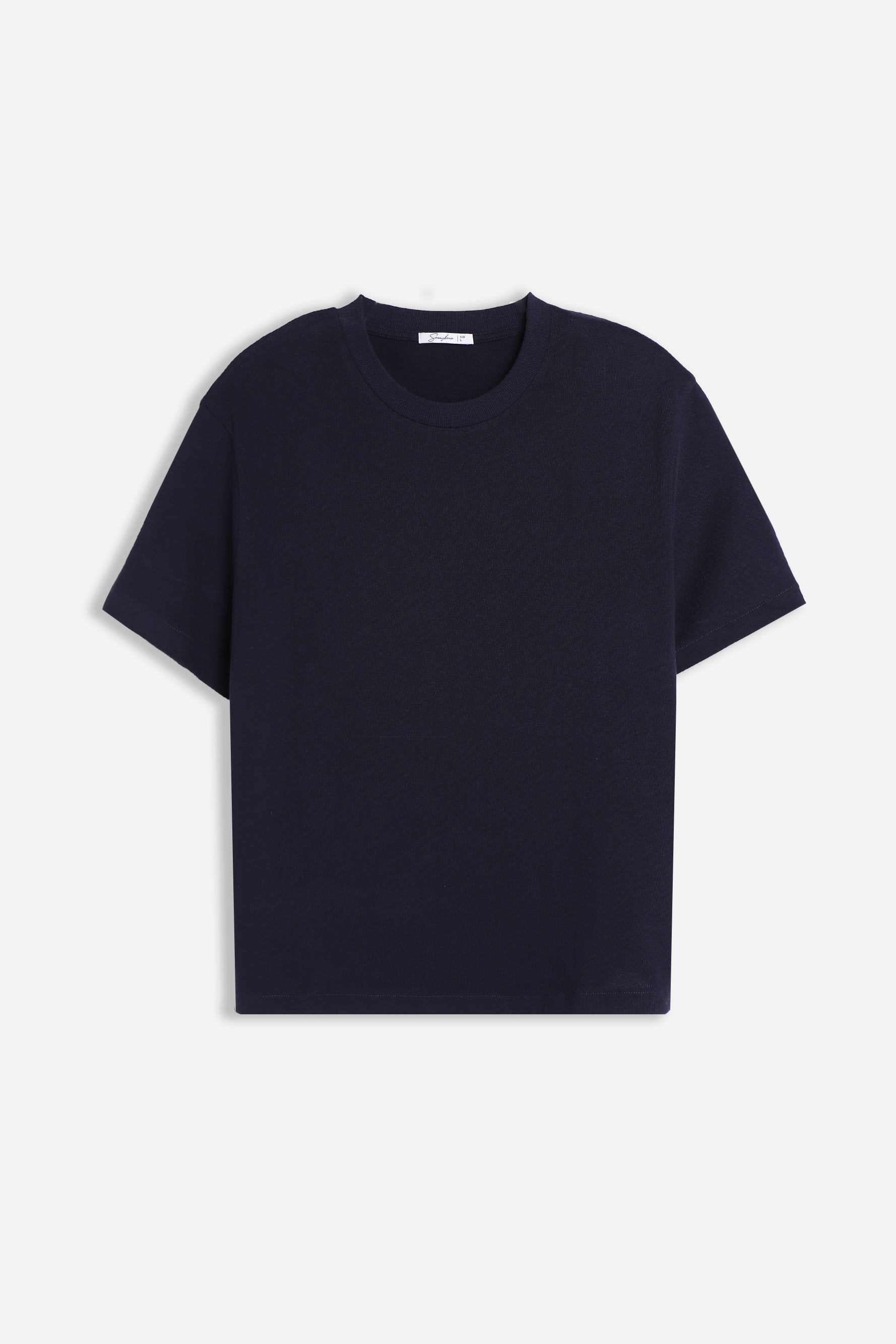 T-SHIRT GIROCOLLO BASIC IN MAGLINA BLEU