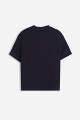 T-SHIRT GIROCOLLO BASIC IN MAGLINA BLEU