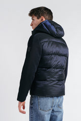 GIUBBOTTO IMBOTTITO CON MANICHE IN RIB BLEU