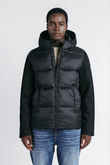 GIUBBOTTO IMBOTTITO CON MANICHE IN RIB NERO