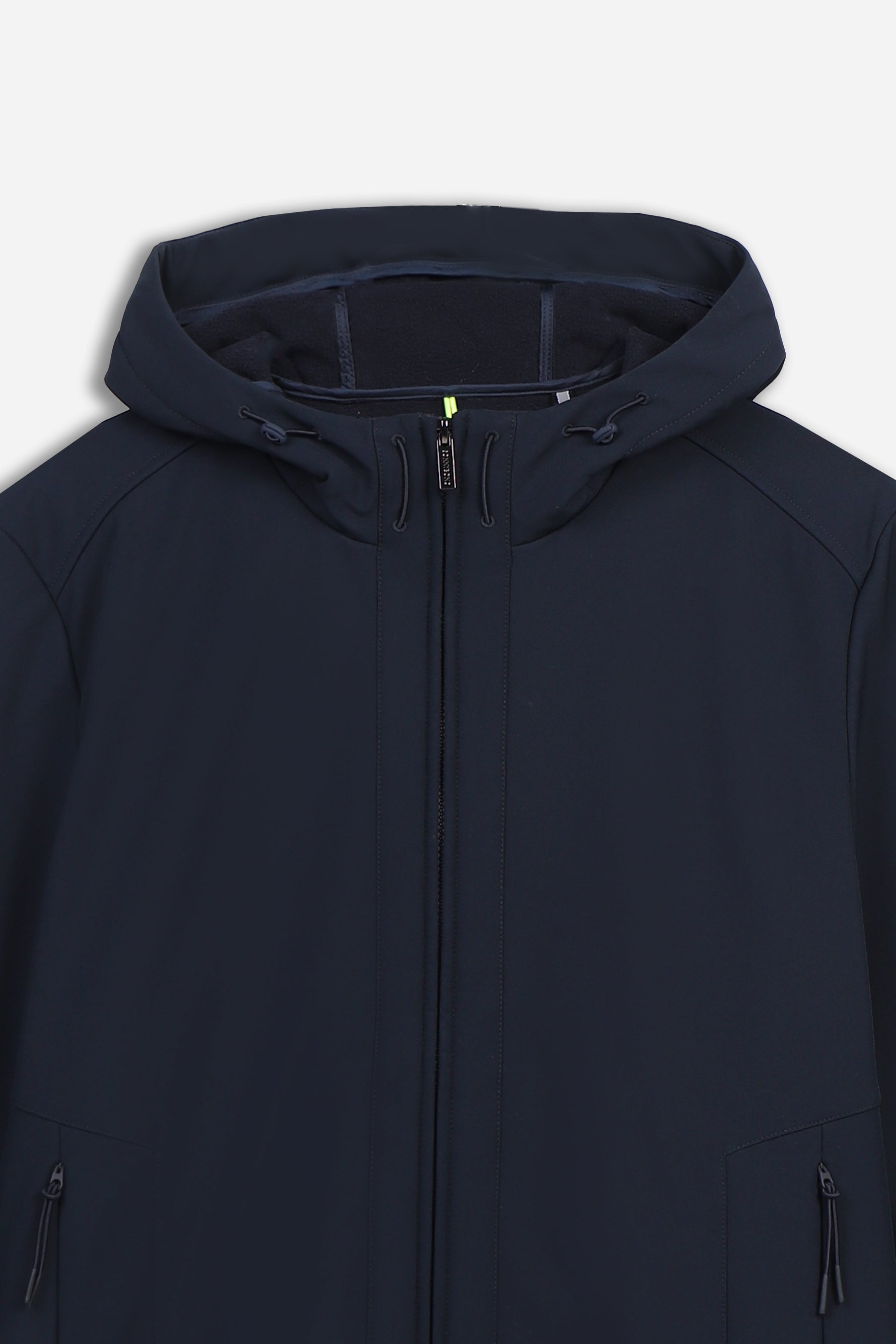 GIUBBOTTO IN SOFTSHELL CON CAPPUCCIO BLEU