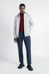 GIUBBOTTO IN SOFTSHELL CON CAPPUCCIO GRIGIO CHIARO