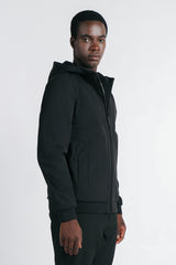 GIUBBOTTO IN SOFTSHELL CON CAPPUCCIO NERO