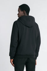 GIUBBOTTO IN SOFTSHELL CON CAPPUCCIO NERO
