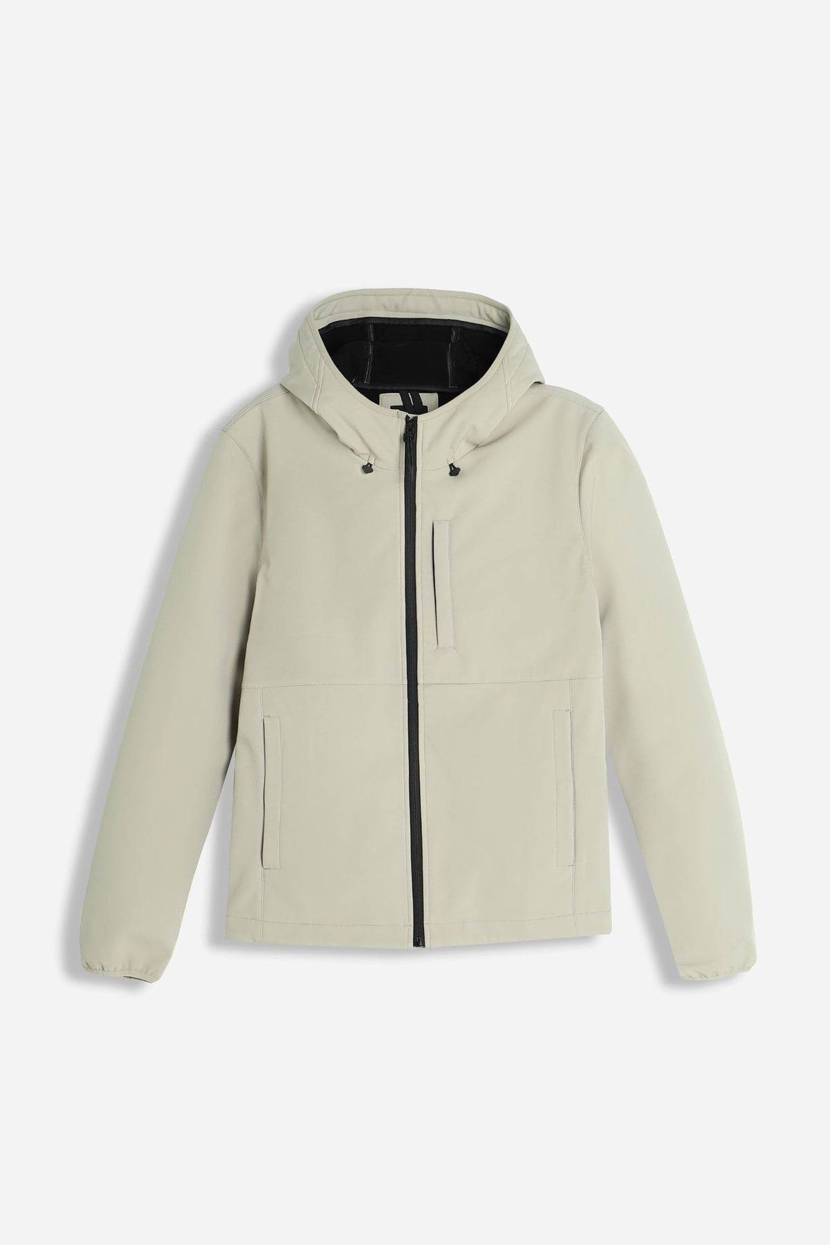 GIUBBOTTO IN SOFTSHELL CON CAPPUCCIO BEIGE