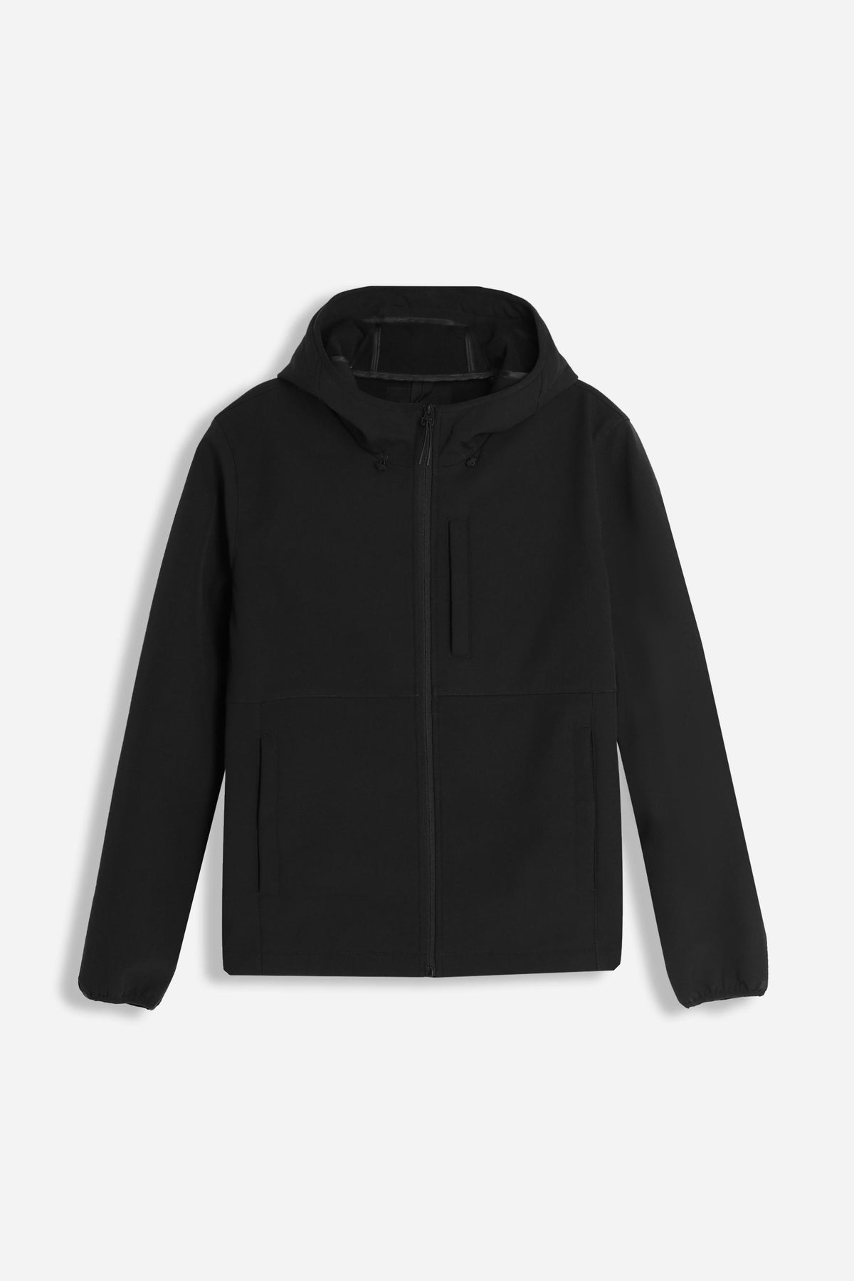 GIUBBOTTO IN SOFTSHELL CON CAPPUCCIO NERO