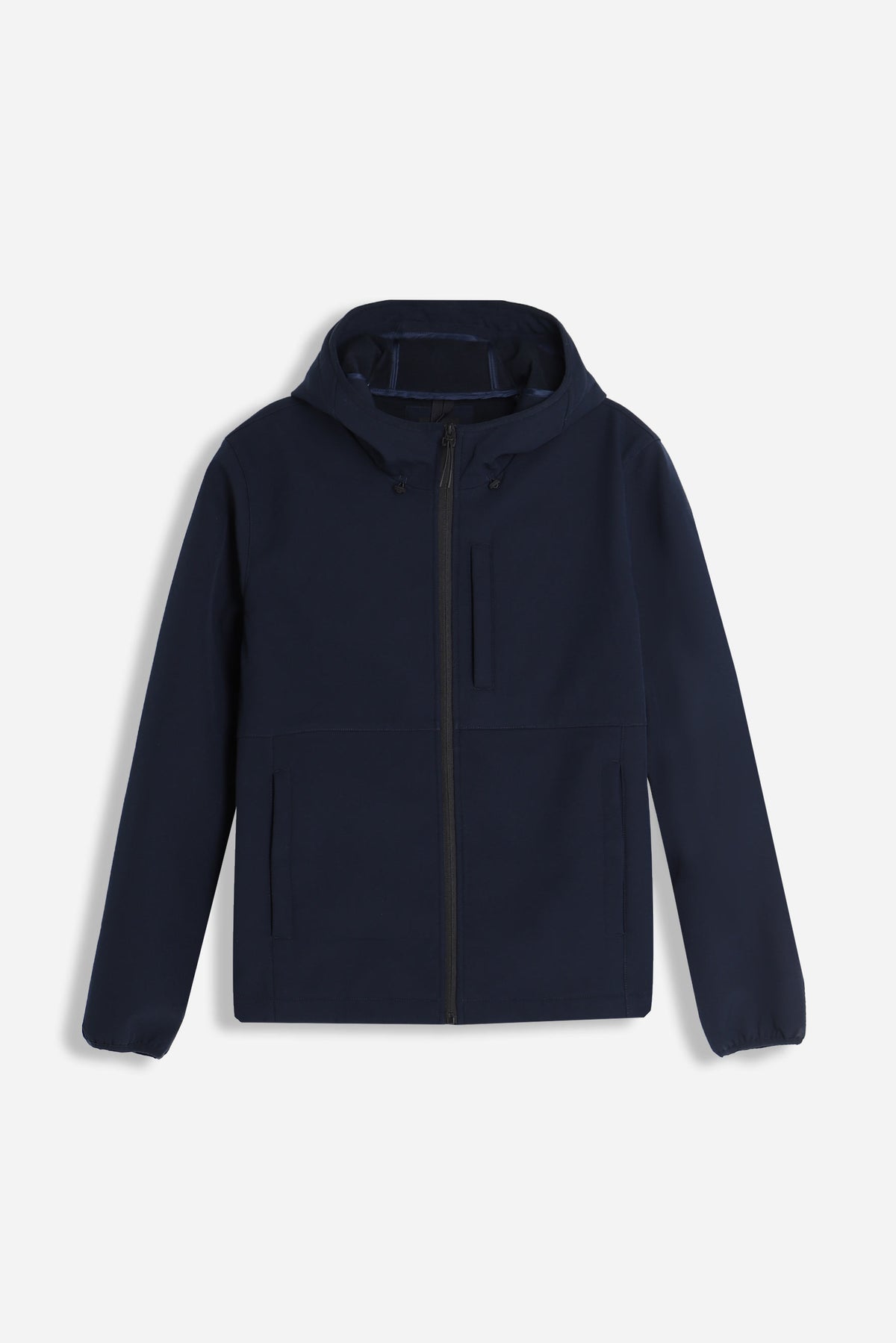 GIUBBOTTO IN SOFTSHELL CON CAPPUCCIO BLEU