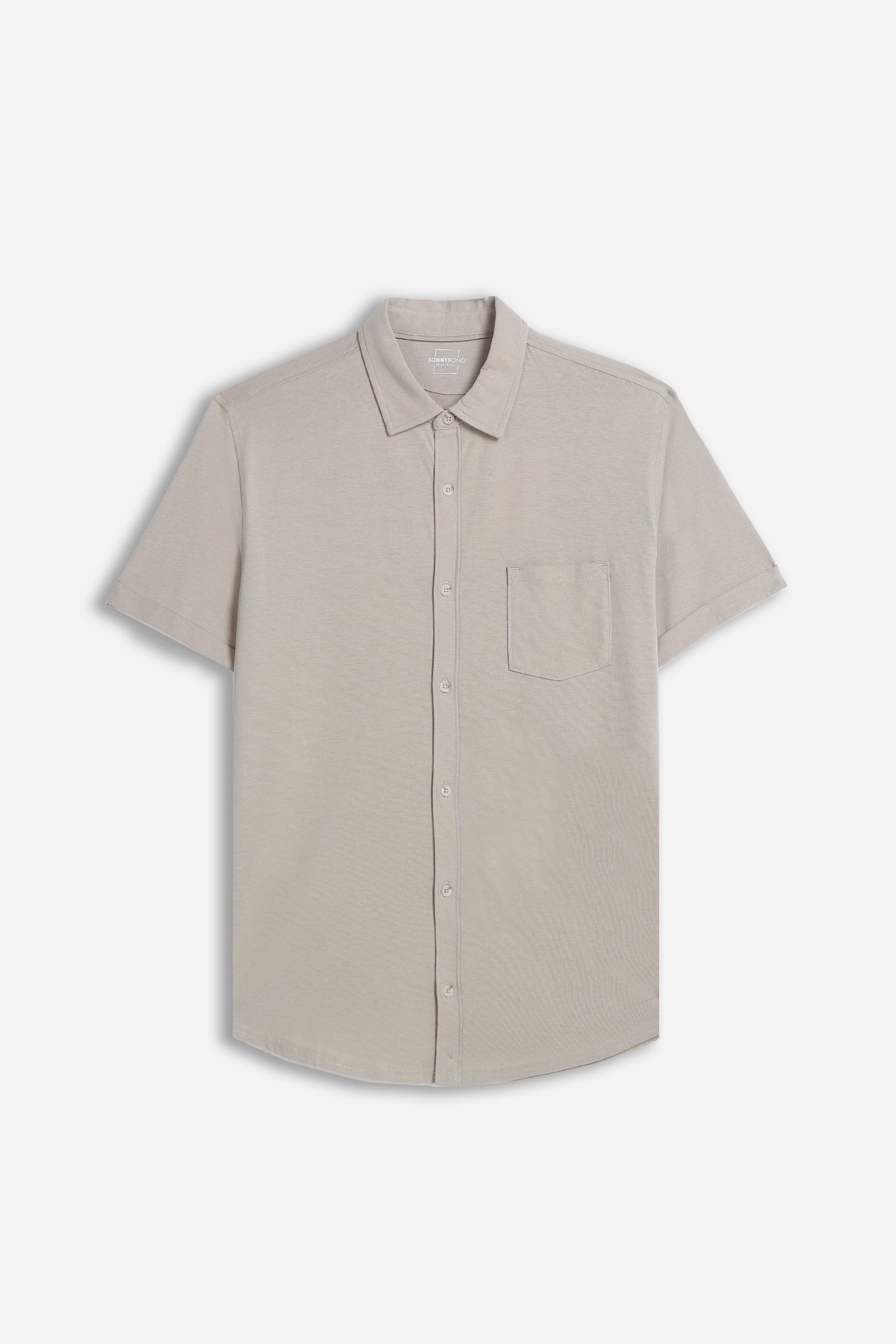 Camicia mezza manica Alley Docks panna in viscosa con fantasia felci Camicia mezza manica Alley Docks panna in viscosa con fantasia felci