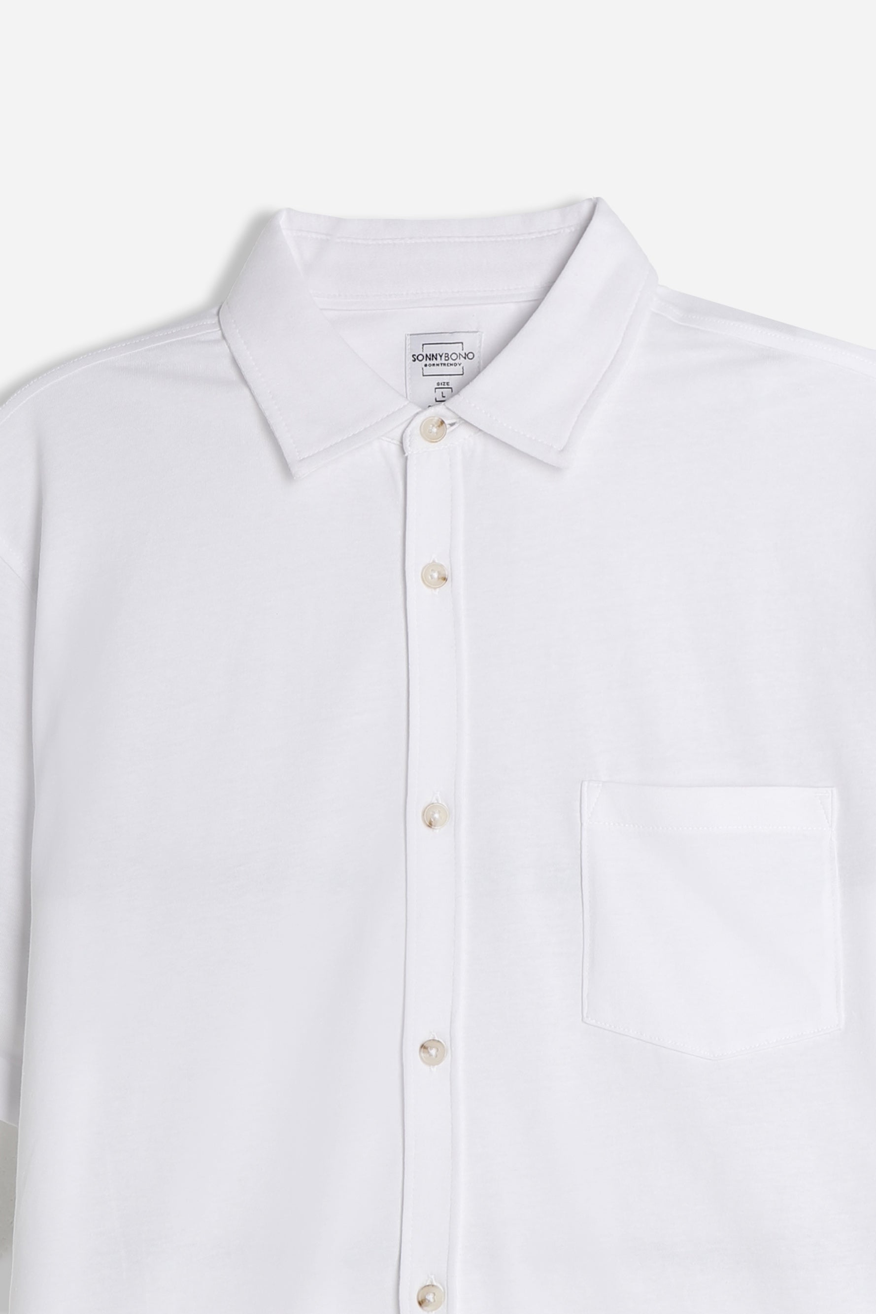 CAMICIA MEZZA MANICA IN JERSEY BIANCO